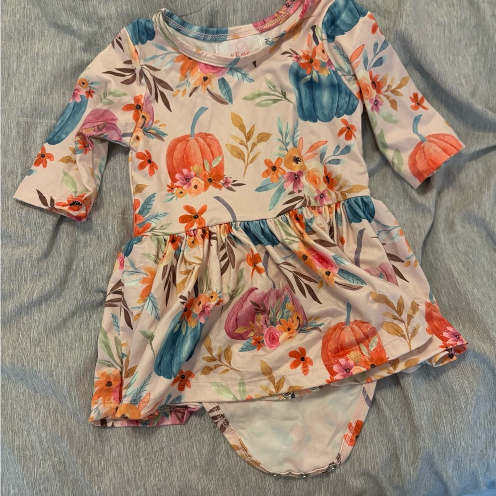 Mila & Rose Floral Pumpkin Baby Dress